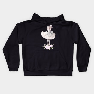 white swan Ballerina Kids Hoodie